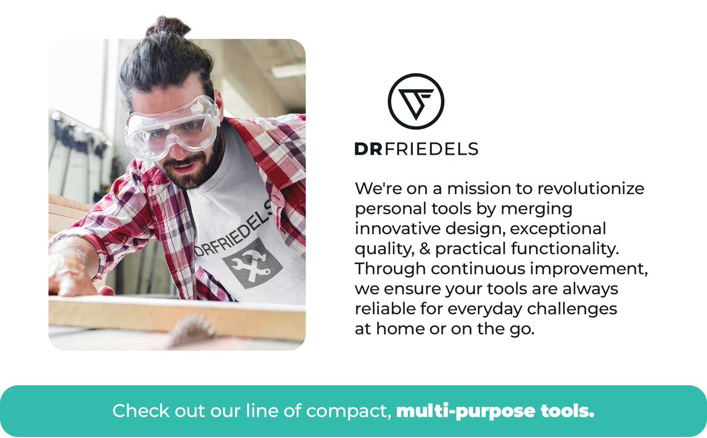 DRFRIEDELS brand mission — multi-purpose tools for everyday challenges